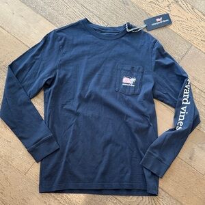 Vineyard Vines Kids Blue Long Sleeve Hanukkah Tee Size L (16)